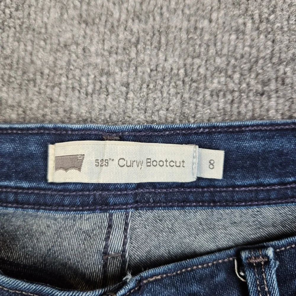 Levis 529 Curvy Bootcut Jeans Womens 8 Dark Wash Denim Blue Mid‎ Rise Stretch
